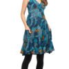 Swing Dress - blue feather - organic cotton