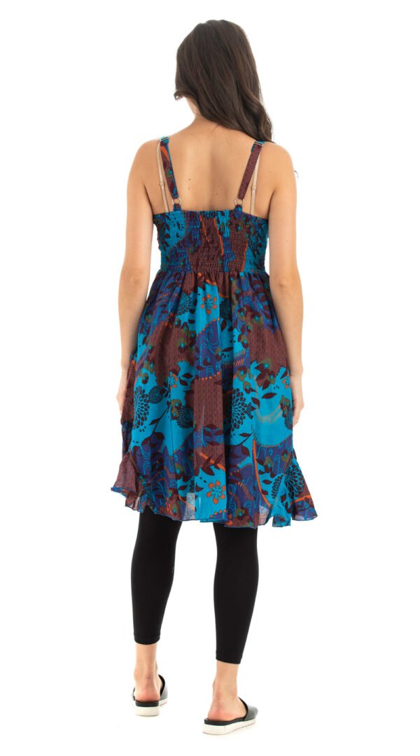 Swing Dress - blue kimono - cotton