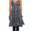 Swing Dress - sapphire blockprint - organic cotton