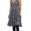 Swing Dress - sapphire blockprint - organic cotton