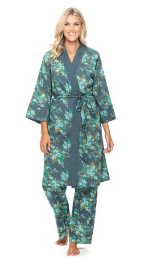 Organic Cotton Bathrobe - teal