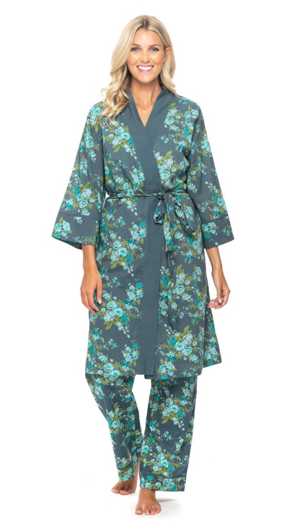 Organic Cotton Bathrobe - teal