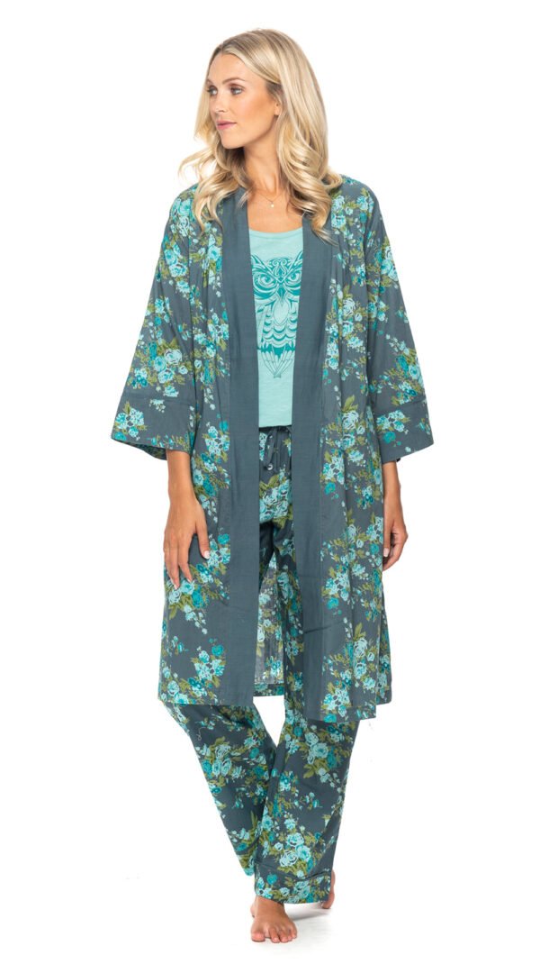 Organic Cotton Bathrobe - teal