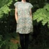 Chelsea Tunic - aqua blockprint - org.cotton