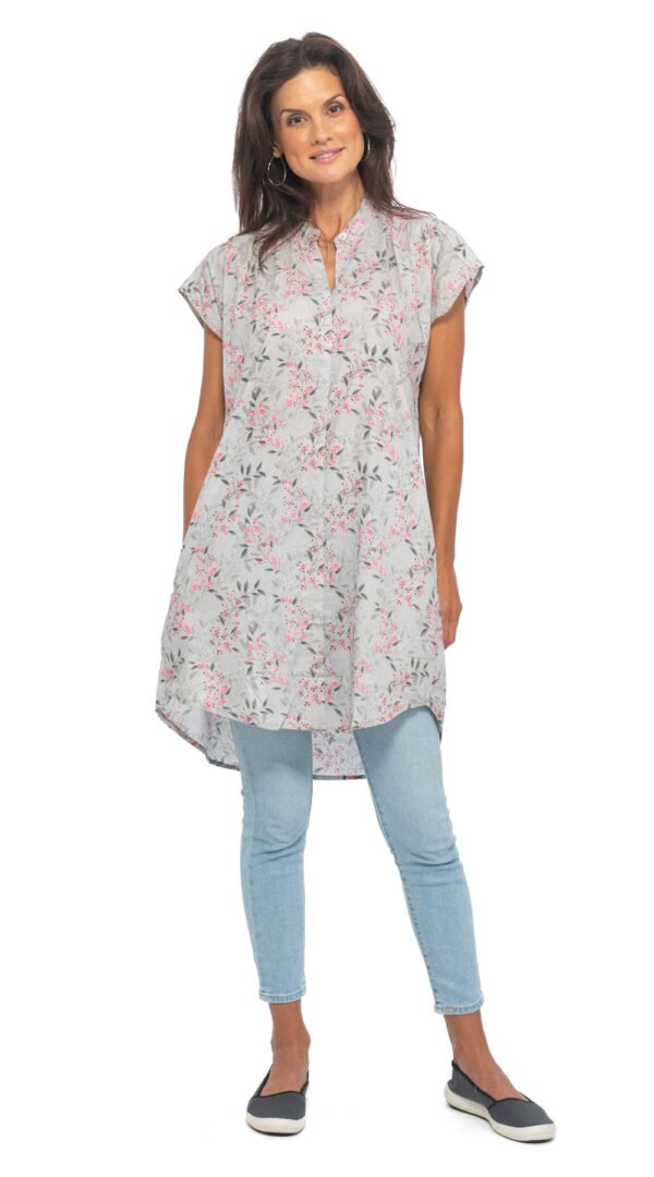 CP5145-CL Chelsea Tunic - grey+pink - cotton