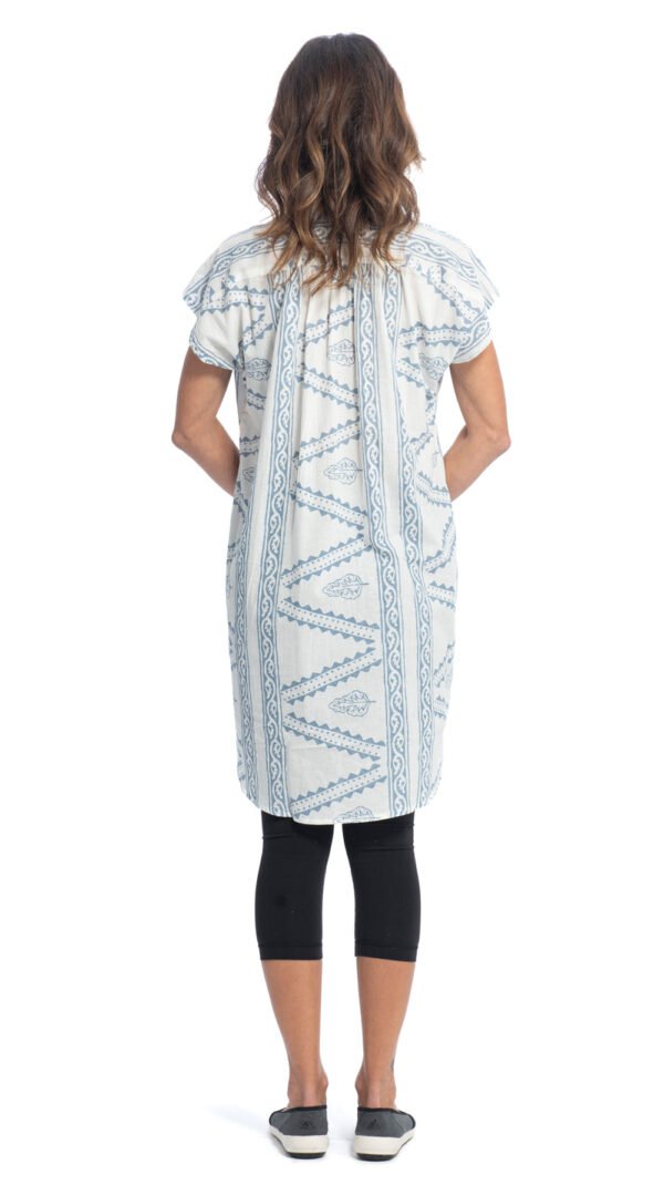 Chelsea Tunic - white+blue - cotton