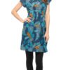 Olivia Dress - blue feather - organic cotton