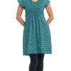Olivia Dress - teal peacock - organic cotton
