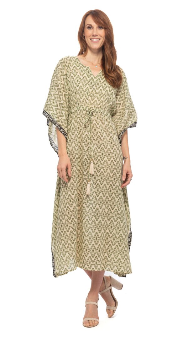 Long Kaftan - olive - cotton
