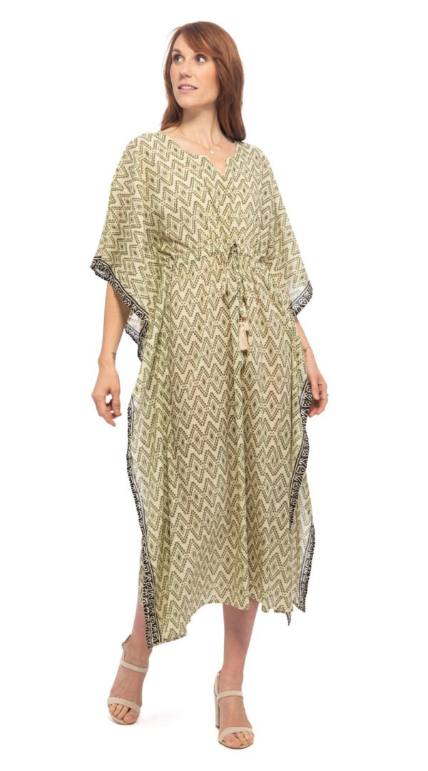 Long Kaftan - olive - cotton