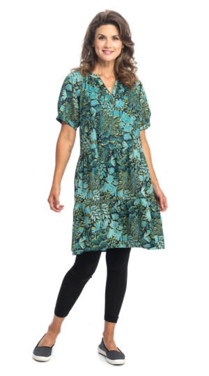 Althea Dress - precious teal - organic cotton