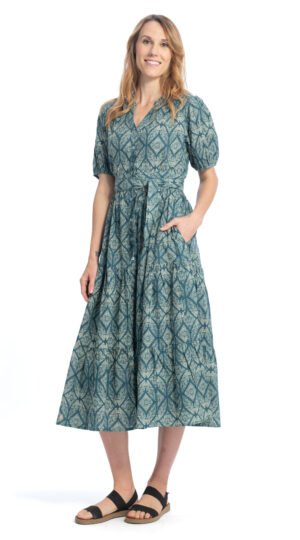 Anya Dress - sky - organic cotton
