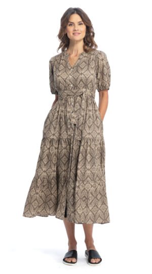Anya Dress - sand - organic cotton