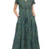 Sunita Dress - teal fan - organic cotton