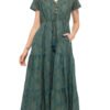 Sunita Dress - teal fan - organic cotton