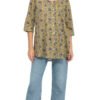 Sara Top-mustard-org.cotton blockprint