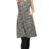 Frankie Dress - olive blockprint - org.cotton