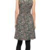 Frankie Dress - olive blockprint - org.cotton