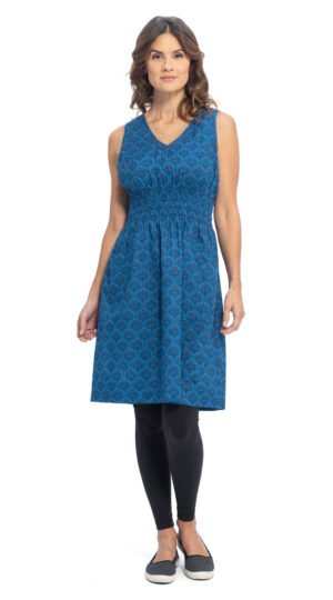 Frankie Dress - royal peacock - organic cotton