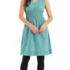 Frankie Dress - turquoise+gold - cotton