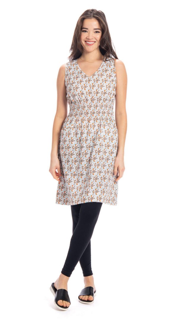 Frankie Dress - cotton - white mandala