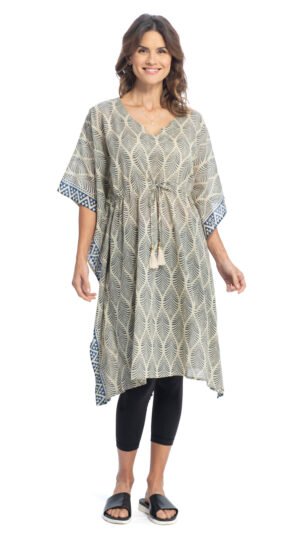 Short Kaftan - grey - cotton