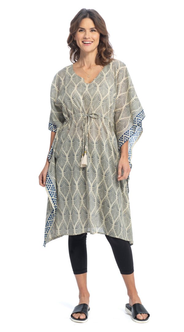 Short Kaftan - grey - cotton