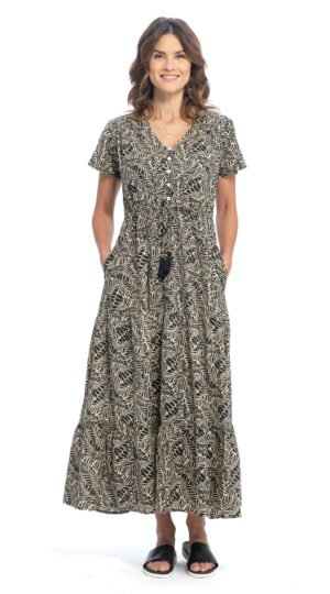 Sunita Dress - black fern - organic cotton