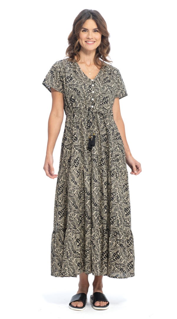 Sunita Dress - black fern - organic cotton