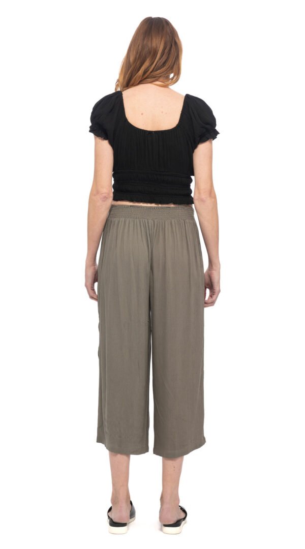 Courtenay Capris - khaki - rayon crepe