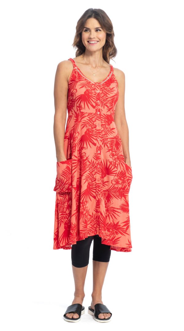Malibu Dress - hibiscus - rayon crepe