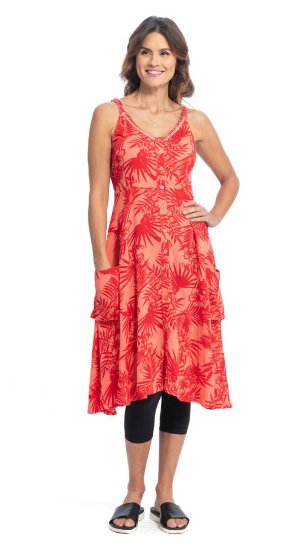 Malibu Dress - hibiscus - rayon crepe
