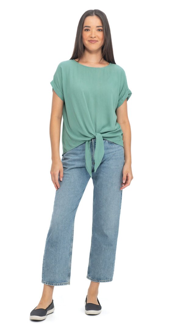 Tie Top - agave - rayon crepe