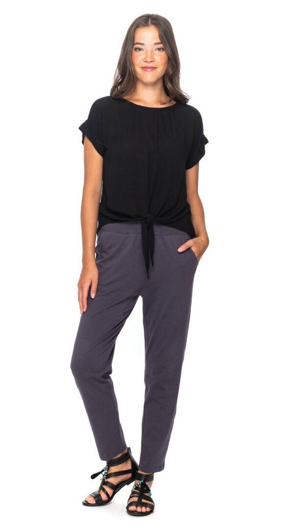 RC5082-BK-2 Tie Top - black - rayon crepe