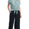 Tie Top - jade flower - rayon crepe