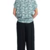 Tie Top - jade flower - rayon crepe