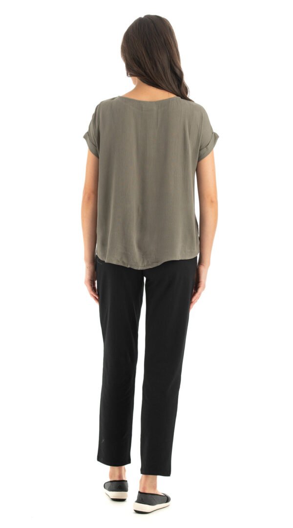 Tie Top - khaki - rayon crepe