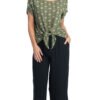 Tie Top - moss - rayon crepe