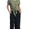 Tie Top - moss - rayon crepe