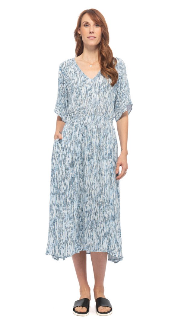 RC6445-WB-1 Dakini Dress - white batik - rayon crepe