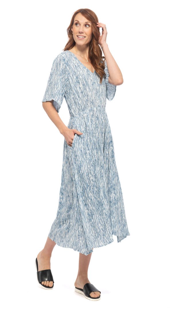 RC6445-WB-2 Dakini Dress - white batik - rayon crepe