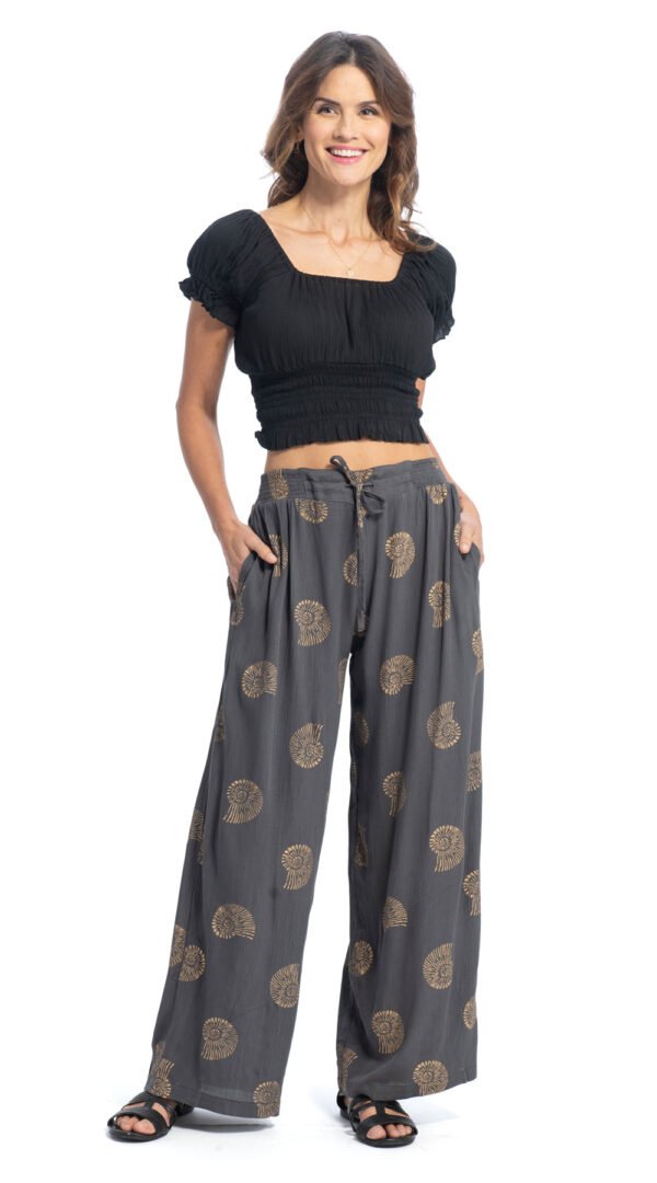 Roxy Pants - grey gold - rayon crepe