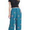 Roxy Pants - teal gold - rayon crepe