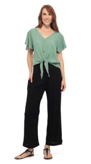 Butterfly Top - agave - rayon crepe