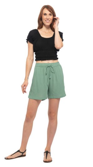 Relax Shorts - agave - rayon crepe