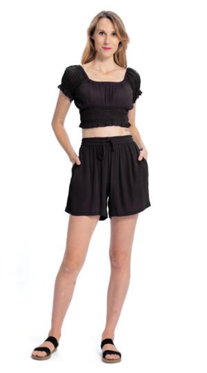 Relax Shorts - black - rayon crepe