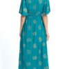 Romance Dress - teal gold - rayon crepe
