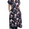 Victoria Dress - navy+pink - rayon