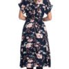 Victoria Dress - navy+pink - rayon