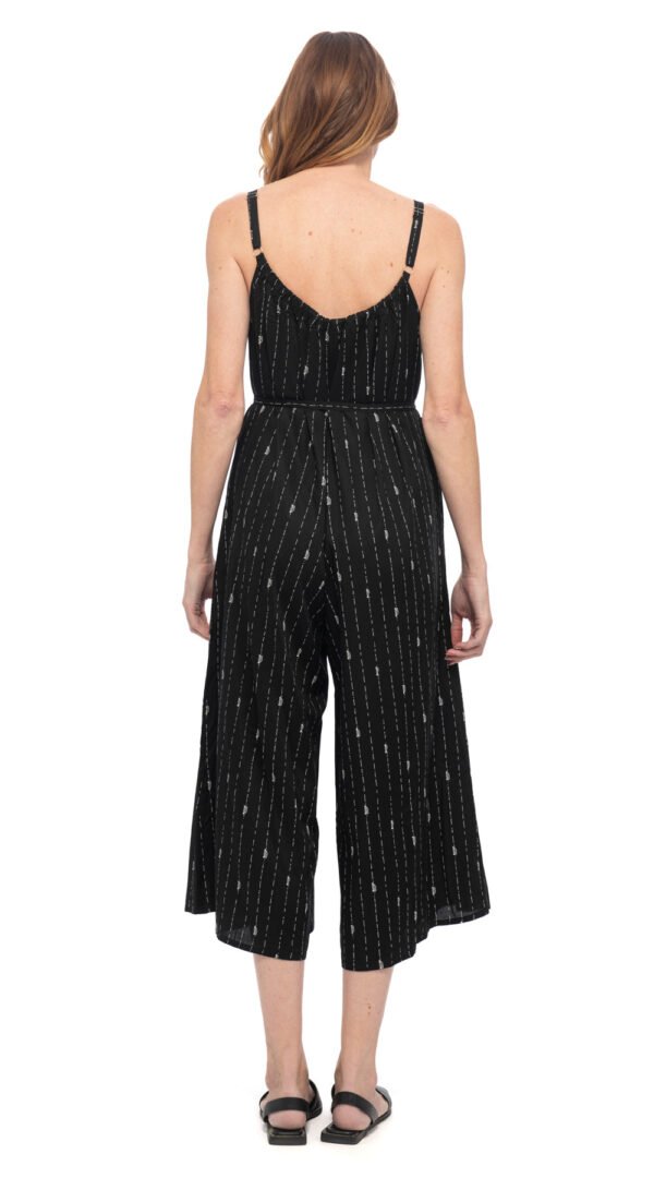 RP87-BK-B Marley Jumpsuit - black lines - rayon